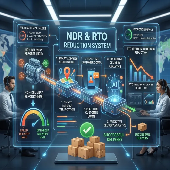 NDR and RTO reduction system to lower failed delivery rates